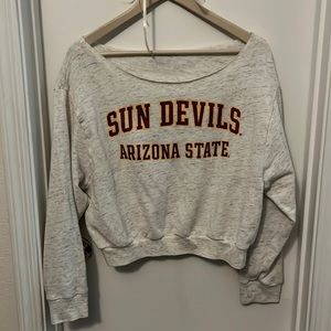 Victoria Secret PINK ASU off the shoulder cropped sweater